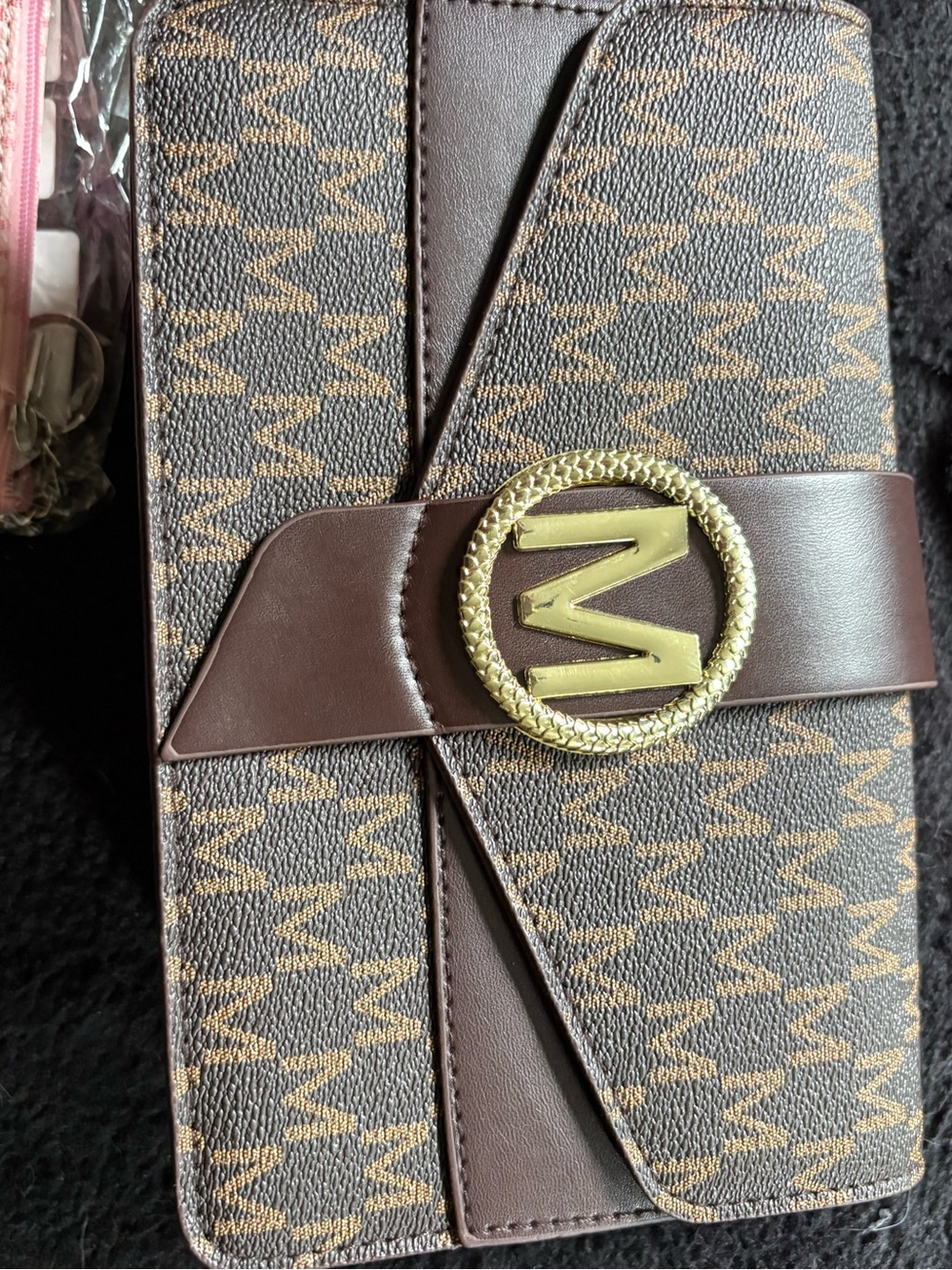 Brown Monogram M-Emblem Foldover Wallet